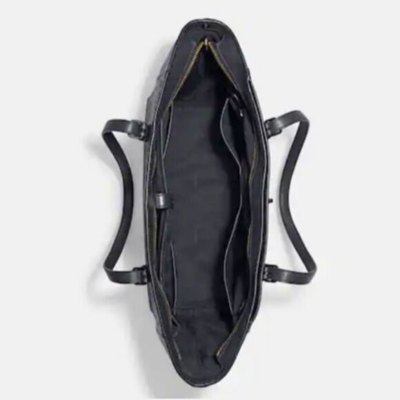 Coach RETAIL Signature C embossed turnlock tote In Midnight With Silver Hardware - Picture 5 of 11